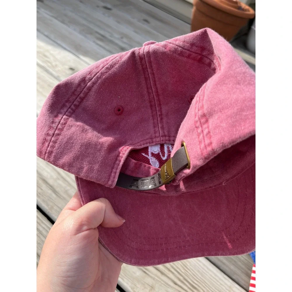 Burg Baseball Cap‎ Distressed Maroon Red Embroidered Adams Adjustable Hat